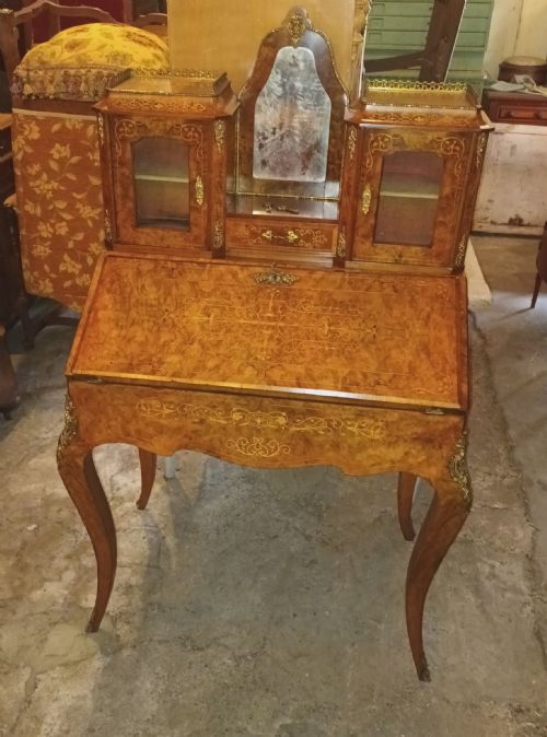Good Victorian Inlaid Walnut Bonheur Du Jour - Writing Desk.
