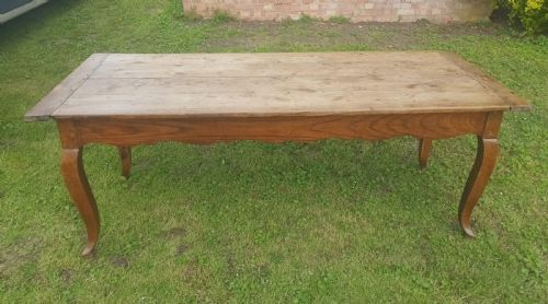 19th Century French Oak Farmhouse Kitchen Dining Table.
