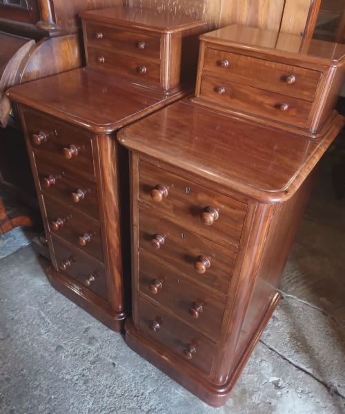 Pair of Victorian Mahogany Bedside Chests.