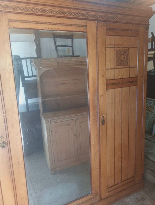 VICTORIAN INLAID ASH WARDROBE - ADDITIONAL PHOTO 13