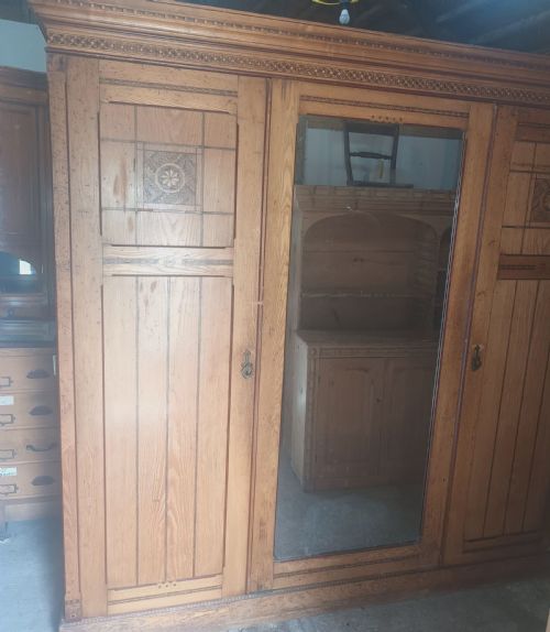 VICTORIAN INLAID ASH WARDROBE - ADDITIONAL PHOTO 14