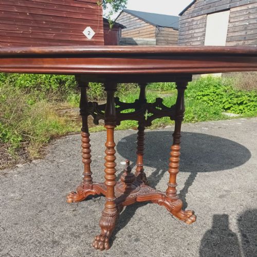 LATE VICTORIAN ENTRANCE HALL CENTRE TABLE WITH GOOD CARVED BASE - ADDITIONAL PHOTO 4