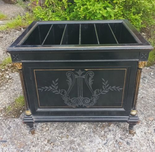 Victorian Ebonised Country House Canterbury of Large Size.