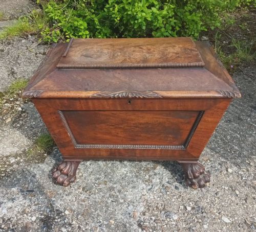 Regency Mahogany Cellerette with Good Carved Claw Feet.