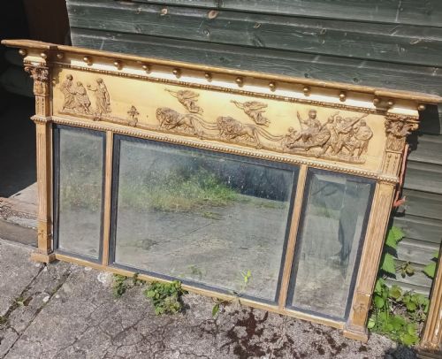 Regency Country House Gilt Overmantel Mirror.