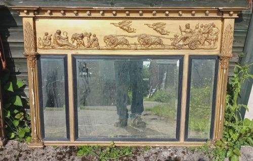 19th Century Gilt Frame Overmantel Mirror.