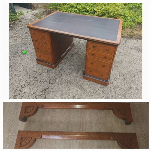 Victorian Kneehole Pedestal Partners Desk.