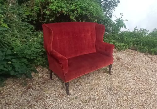 Late Victorian Upholstered 2 Seater Sofa.