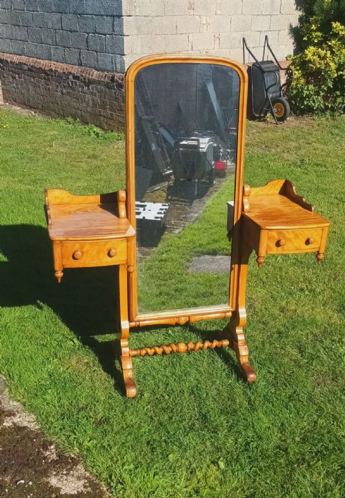 UNUSUAL VICTORIAN SATINBIRCH CHEVAL DRESSING TABLE - ADDITIONAL PHOTO 8