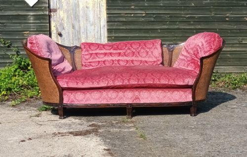 Large Edwardian Bergere Sofa / Day Bed.