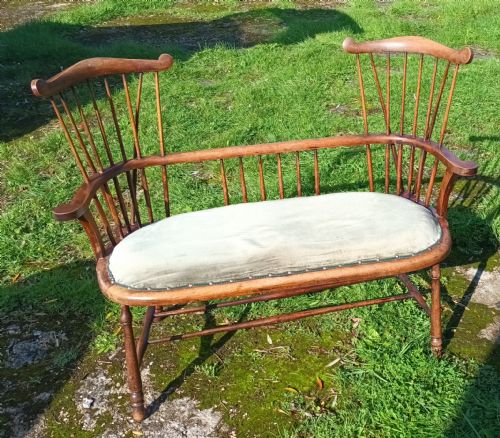 Unusual Double Chair Back Seat in the Manner of Liberty's.