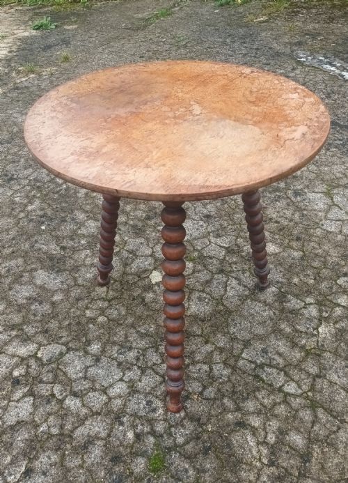 19th Century Bobbin Leg Cricket Table with Good Makers Stamp.