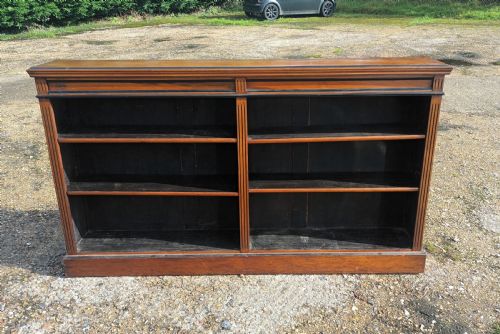 Late Victorian Walnut Bookcase with Ebonised Mouldings