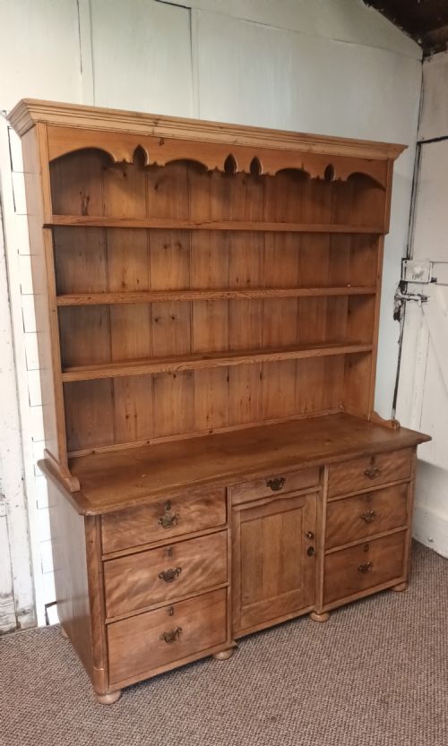 Victorian Pine and Satinbirch 2 Part Kitchen Dresser.