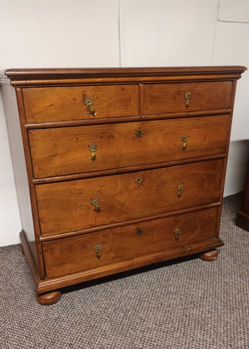 Antique Inlaid Walnut Chest of Drawers