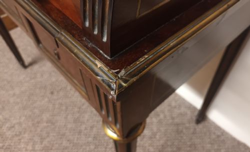 FRENCH MAHOGANY BRASS MOUNTED CYLINDER BUREAU - ADDITIONAL PHOTO 8