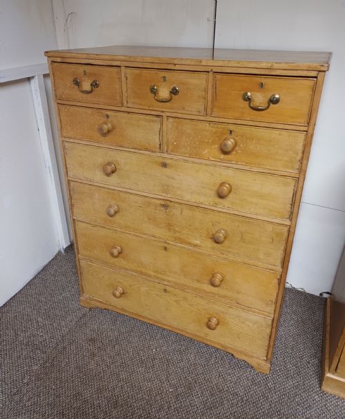 Large Late Georgian Pine Housekeepers Chest of Drawers.