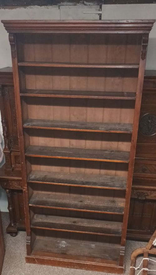 Tall Victorian Open Front Bookcase.
