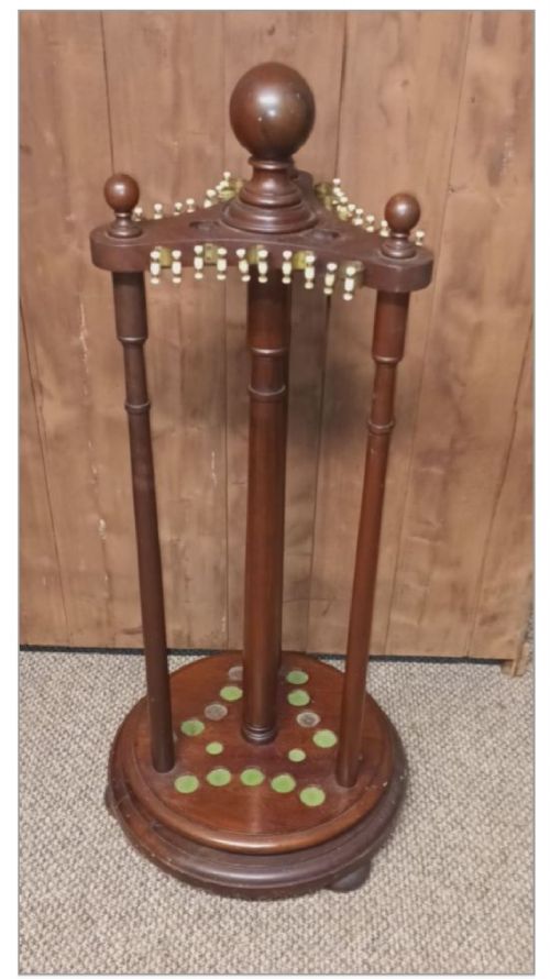 Edwardian Mahogany Revolving Snooker Cue Stand
