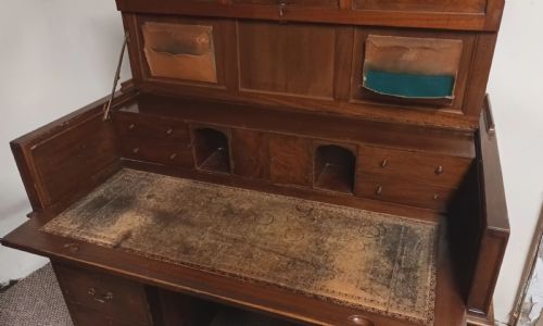 EDWARDIAN KNEEHOLE PEDESTAL WRITING DESK - ADDITIONAL PHOTO 10