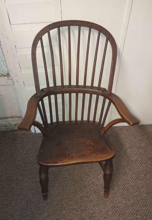 Good Original Mid 19th Century Stick Windsor Armchair.