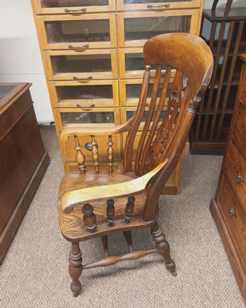 EXTRA LARGE VICTORIAN WINDSOR ARMCHAIR - ADDITIONAL PHOTO 5