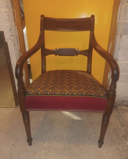 Regency Mahogany Desk Armchair.