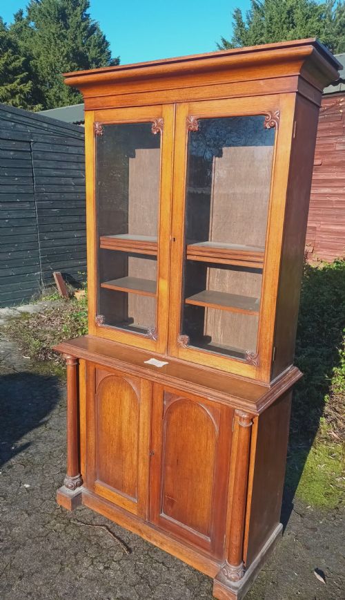 Mid 19th Century 2 Part Library Bookcase of Irish Interest