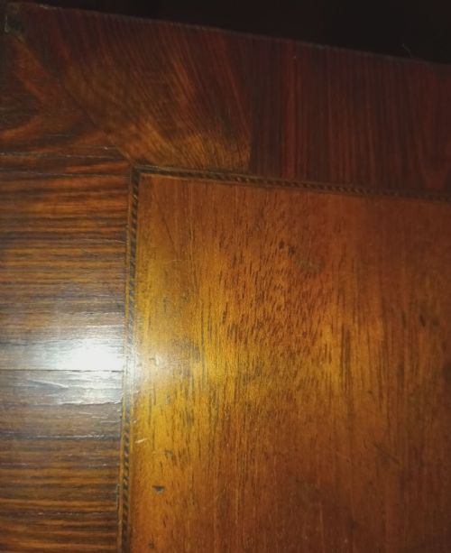 USEFUL INLAID MAHOGANY DWARF LINEN PRESS CUPBOARD WARDROBE - ADDITIONAL PHOTO 3