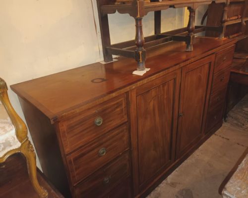 USEFUL INLAID MAHOGANY DWARF LINEN PRESS CUPBOARD WARDROBE - ADDITIONAL PHOTO 8