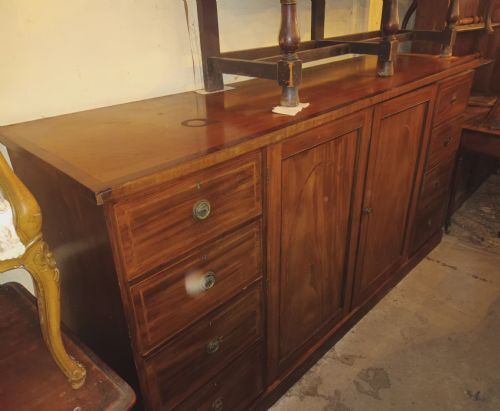 USEFUL INLAID MAHOGANY DWARF LINEN PRESS CUPBOARD WARDROBE - ADDITIONAL PHOTO 18