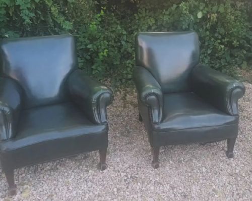 PAIR OF UPHOLSTERED ARMCHAIRS FROM RAF BOMBER COMMAND - ADDITIONAL PHOTO 5