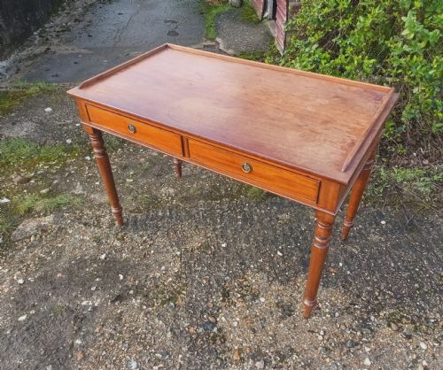 EARLY VICTORIAN MAHOGANY 2 DRAWER WRITING TABLE - ADDITIONAL PHOTO 3