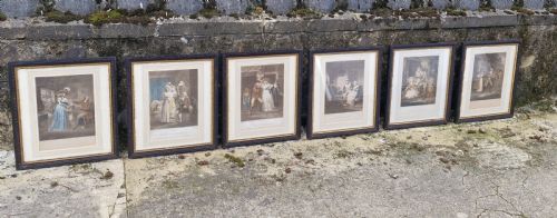Set of 6 19th Century Engravings from the Series the Crown.