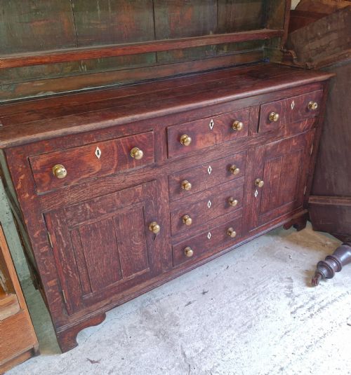 EARLY 19TH CENTURY OAK 2 PART WELSH DRESSER - ADDITIONAL PHOTO 3