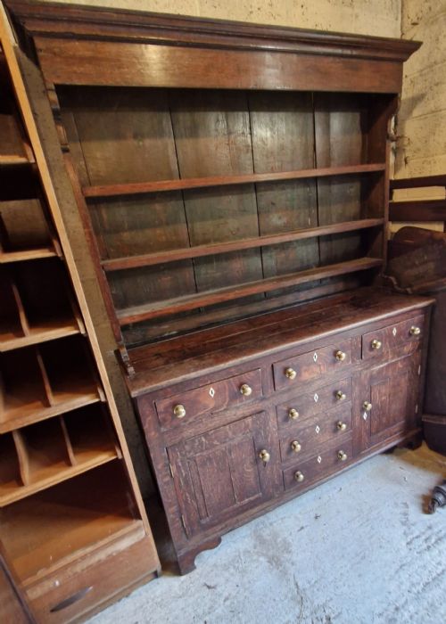 EARLY 19TH CENTURY OAK 2 PART WELSH DRESSER - ADDITIONAL PHOTO 7