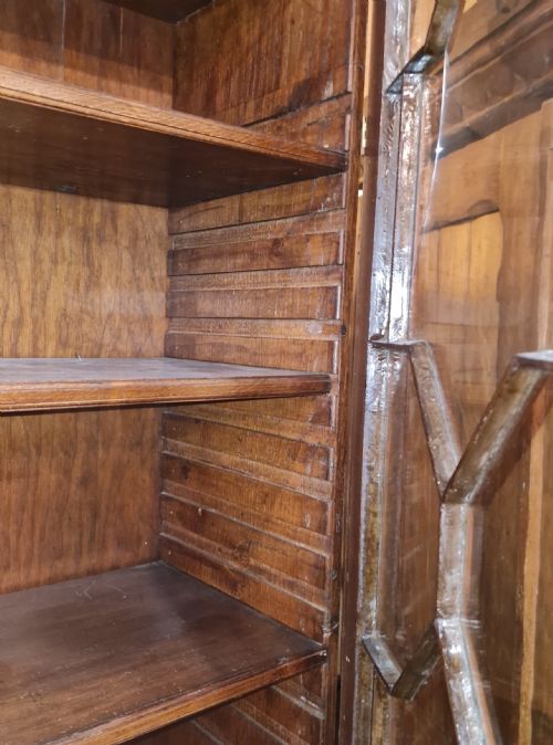 ANTIQUE WALNUT BUREAU BOOKCASE - ADDITIONAL PHOTO 6
