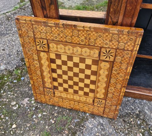 Late 19th Century Inlaid Games Table Top.