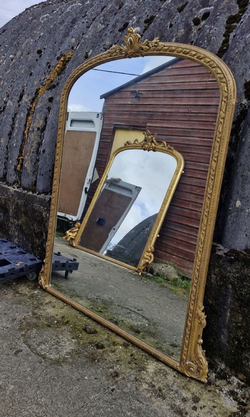 Large Gilt Framed 19th Century Overmantel Mirror.