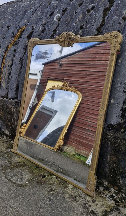 19th Century Overmantel Mirror.