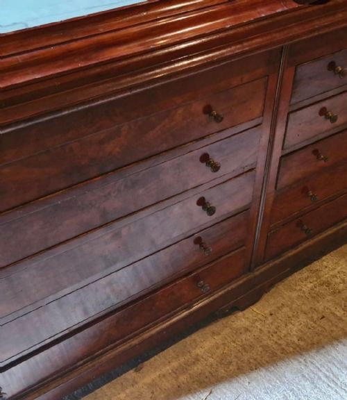 LARGE MID 19TH CENTURY MAHOGANY BOOKCASE CABINET - ADDITIONAL PHOTO 16