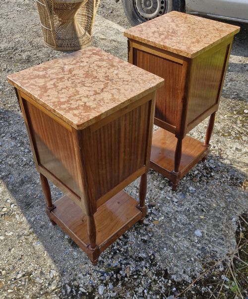 PAIR OF FRENCH BEDSIDE CABINETS - ADDITIONAL PHOTO 1