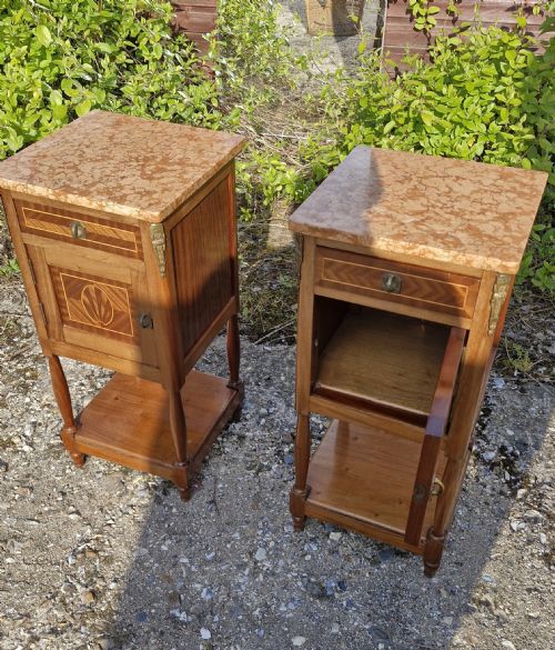 PAIR OF FRENCH BEDSIDE CABINETS - ADDITIONAL PHOTO 2