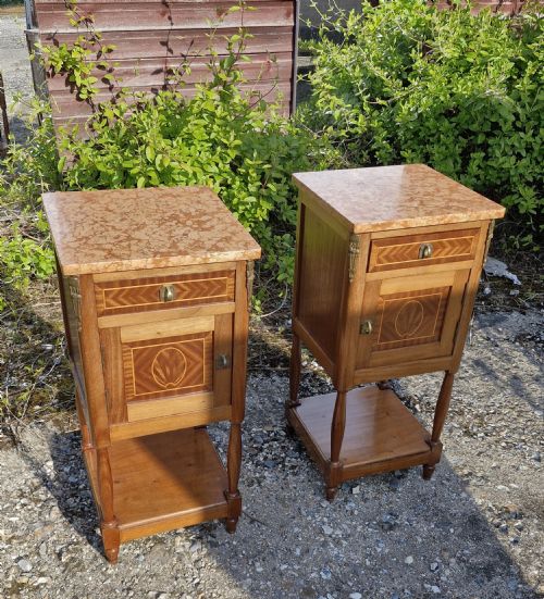 PAIR OF FRENCH BEDSIDE CABINETS - ADDITIONAL PHOTO 4