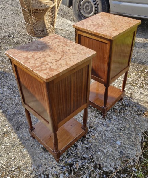 PAIR OF FRENCH BEDSIDE CABINETS - ADDITIONAL PHOTO 5