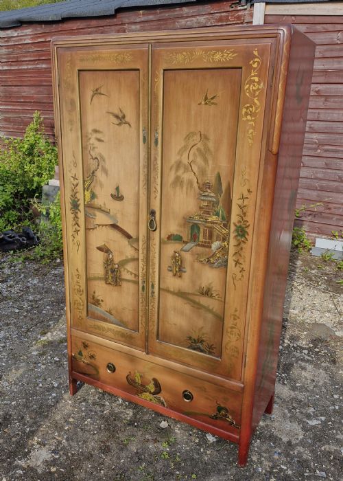 1930s Lacquered 2 Door Hall Wardrobe.