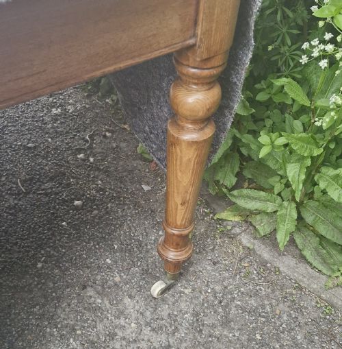 VICTORIAN OAK 2 DRAWER WRITING TABLE - ADDITIONAL PHOTO 1