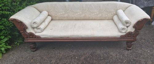 Large Regency Carved Mahogany Country House Sofa