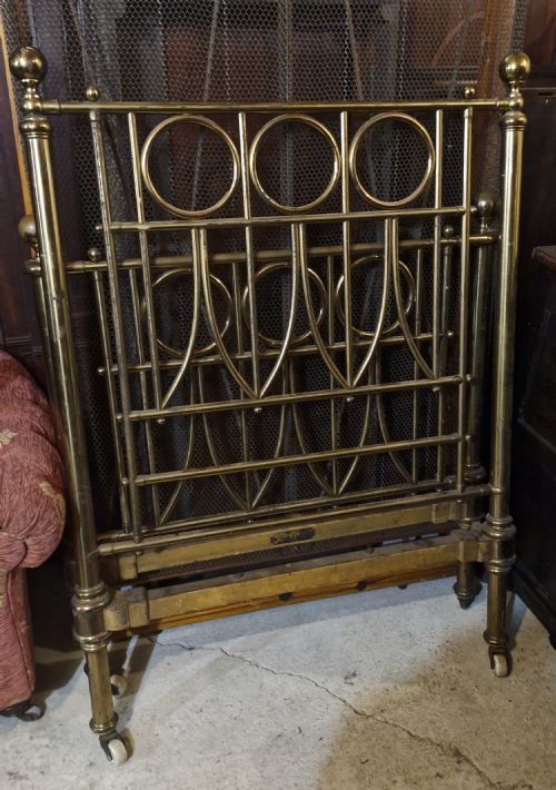GOOD VICTORIAN BRASS SINGLE BED BY R W WINFIELD - ADDITIONAL PHOTO 7
