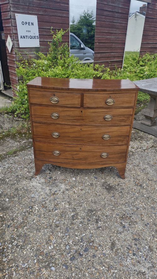 19th Century Mahogany Bow Front Chest of Drawers.